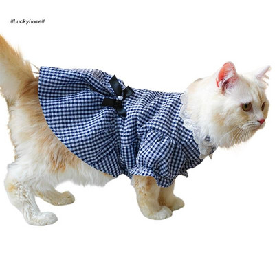 11UA Cat Dresses For Cat Dog Dresses For Small Dog Girl Dog φούστα καρό φόρεμα για σκύλο