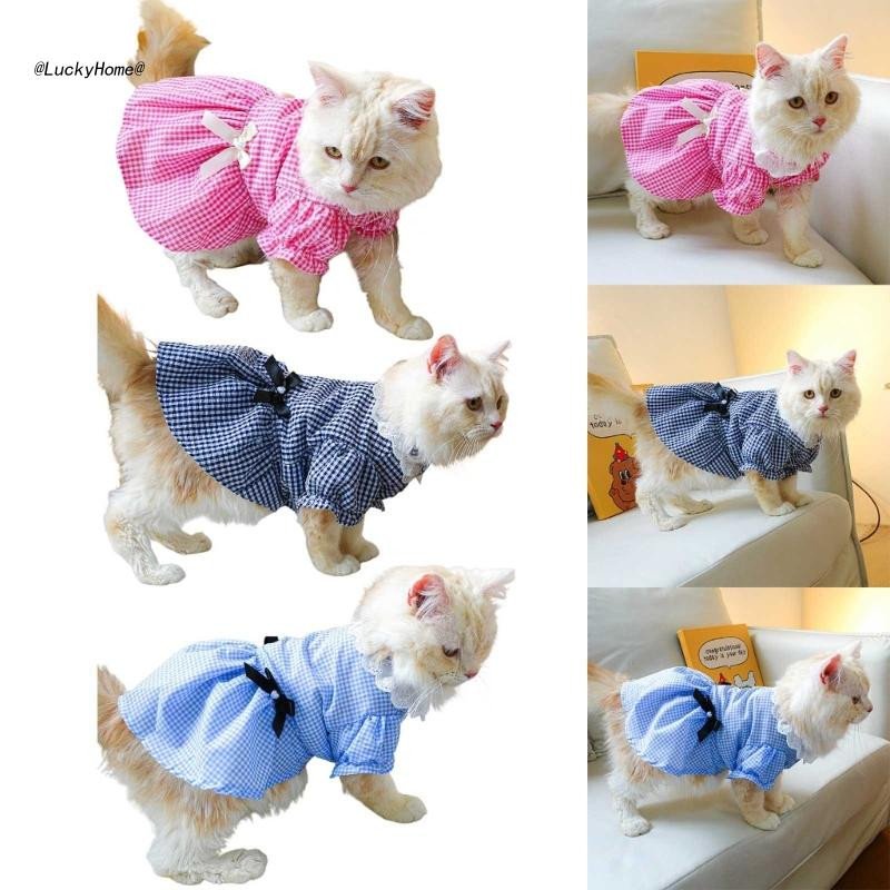 11UA Cat Dresses For Cat Dog Dresses For Small Dog Girl Dog φούστα καρό φόρεμα για σκύλο
