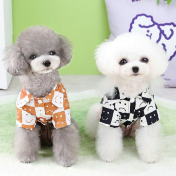Μικρό πουκάμισο σκυλιών Άνοιξη Καλοκαίρι Μόδα για κατοικίδια Καρό ζακέτα κουτάβι Χαριτωμένα ρούχα κινουμένων σχεδίων Γάτα Σχεδιαστή παλτό κανίς Τσιουάουα Μαλτέζ