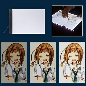 A5 LED дъски за рисуване Tracing Board Copy Pads LED Tablet Table Plate Art Writing Table Безстепенно затъмняване Artcraft Light Box