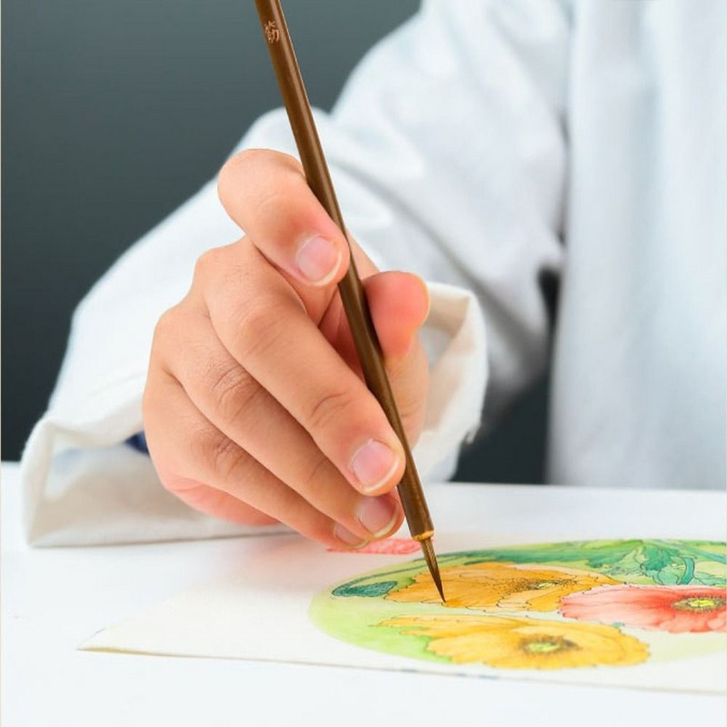 Kontūrų teptukai Dailės teptukų rinkinys Kinų tapyba vilko plaukai maži šepečiai pradedantiesiems kontūrų piešimas teptuku raštinės reikmenys