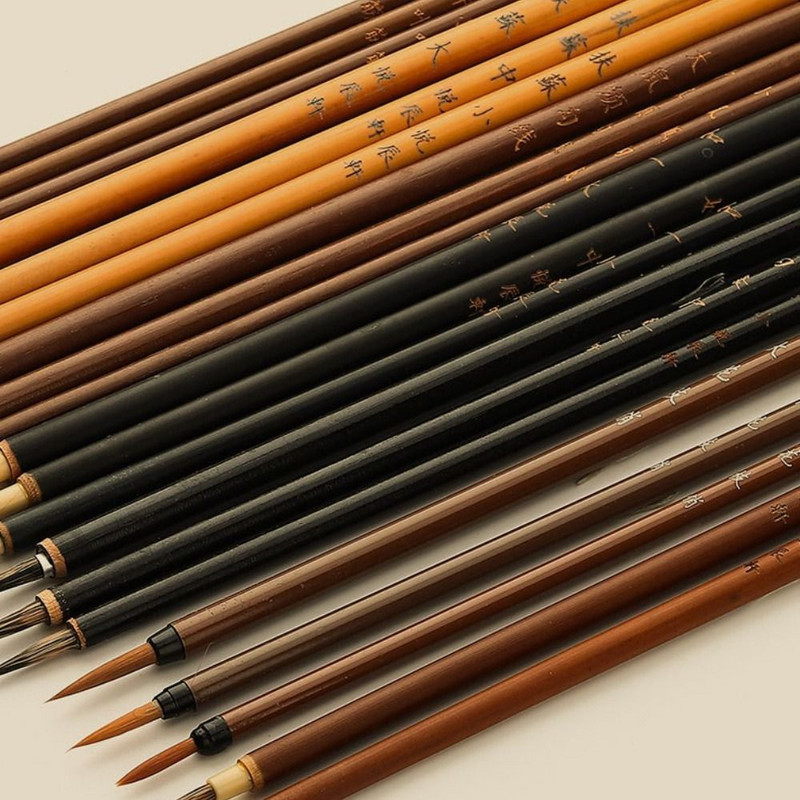 Kontūrų teptukai Dailės teptukų rinkinys Kinų tapyba vilko plaukai maži šepečiai pradedantiesiems kontūrų piešimas teptuku raštinės reikmenys