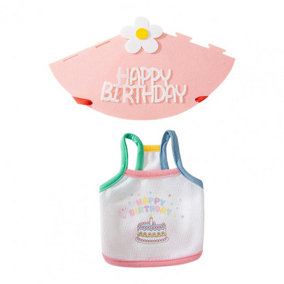 Kisállat születésnapi öltöny Kutya macska mellény és sapka pamut póló Macska cica ruházat kiskutya kutya macska ruházat