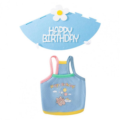 Kisállat születésnapi öltöny Kutya macska mellény és sapka pamut póló Macska cica ruházat kiskutya kutya macska ruházat