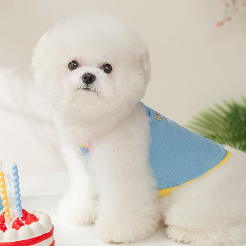 Kisállat születésnapi öltöny Kutya macska mellény és sapka pamut póló Macska cica ruházat kiskutya kutya macska ruházat