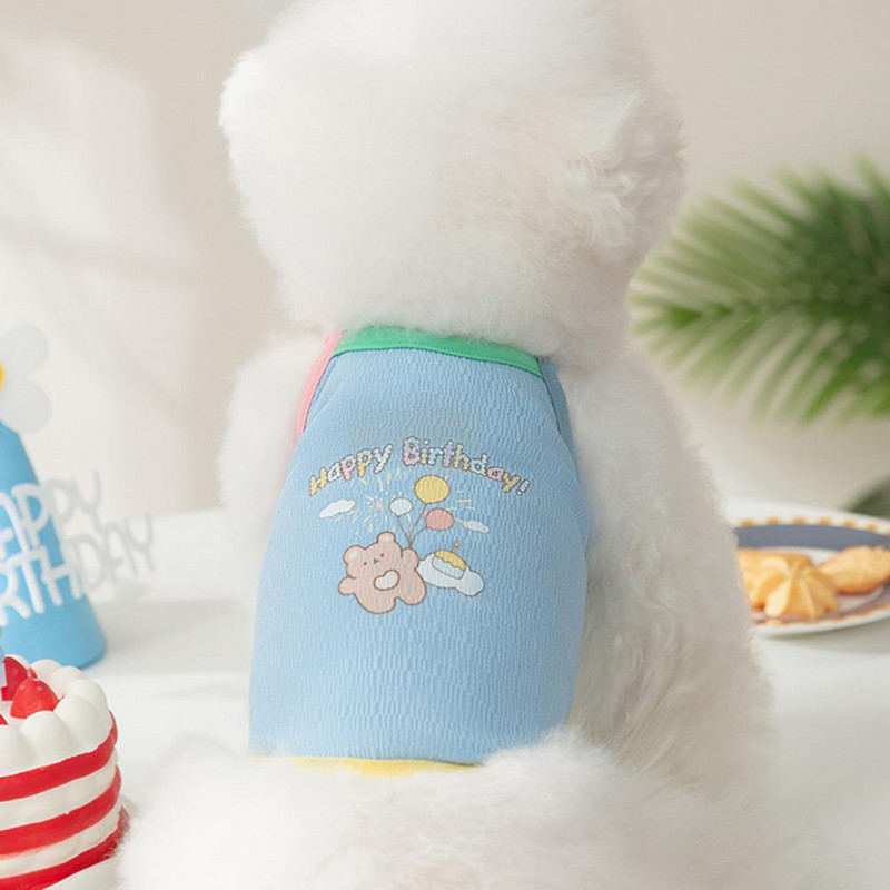 Kisállat születésnapi öltöny Kutya macska mellény és sapka pamut póló Macska cica ruházat kiskutya kutya macska ruházat