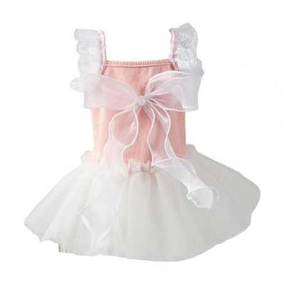 Kisállat ruha csípős minta vájt csipke hálós patchwork redőzött szegély csíkos fényképezés kellékek hercegnő macska kutya esküvői ruha