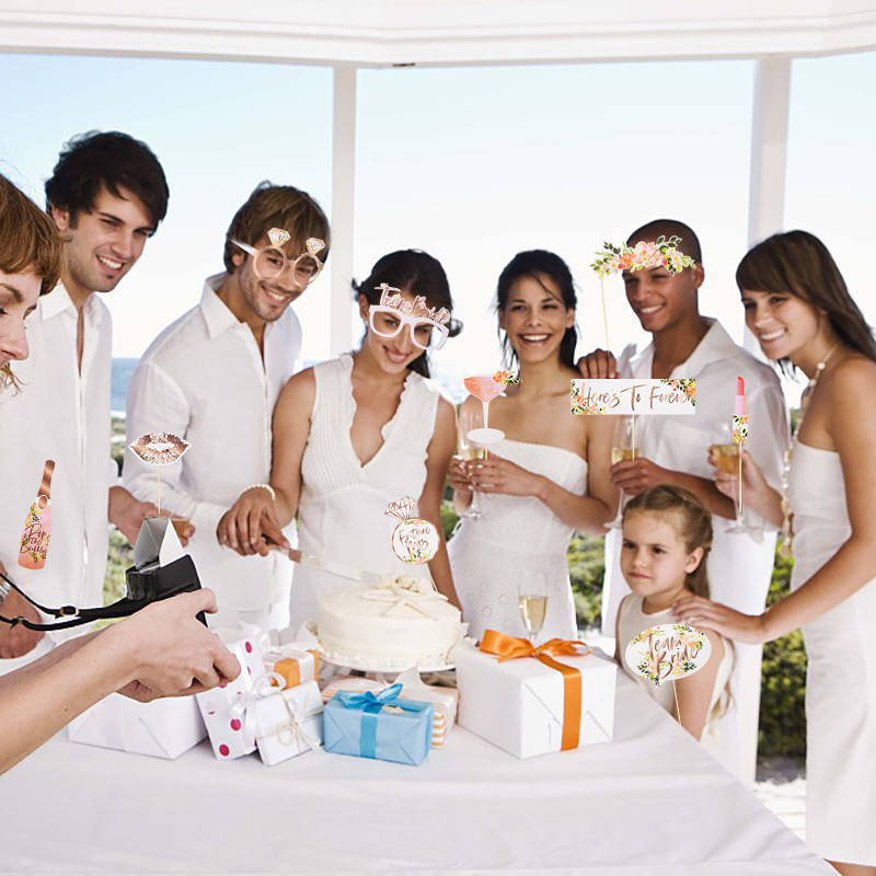 Csapatmenyasszony esküvői fotófülke kellékek Szemüvegek Leánybúcsúi dekorációs kellékek Photobooth ajándék