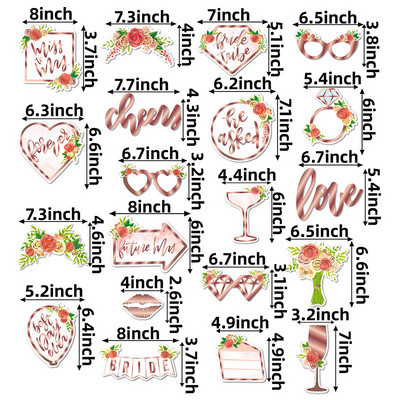 Komandas līgavas kāzu foto kabīnes rekvizīti Brilles Vecmeitu ballītes dekorēšanai Piederumi Līgavai, kas tikko apprecējusies, fotokabīnes dāvana