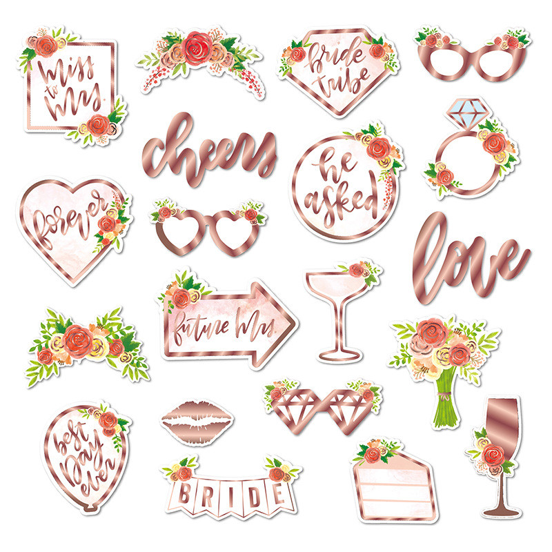 Komandas līgavas kāzu foto kabīnes rekvizīti Brilles Vecmeitu ballītes dekorēšanai Piederumi Līgavai, kas tikko apprecējusies, fotokabīnes dāvana