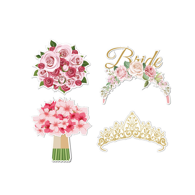 20/32db Fotófülke kellékek Esküvői dekoráció Csapat menyasszony legénybúcsú dekoráció Kézi maszk Photobooth kellékek