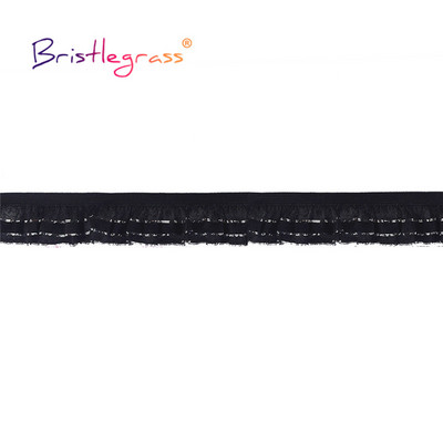 BRISTLEGRASS 2 5 10 jards, 1 collas, 25 mm, 2 slāņu sudraba mirdzums, volānveida mežģīņu apdare, elastīga spandeksa lente