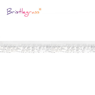 BRISTLEGRASS 2 5 10 jards, 1 collas, 25 mm, 2 slāņu sudraba mirdzums, volānveida mežģīņu apdare, elastīga spandeksa lente