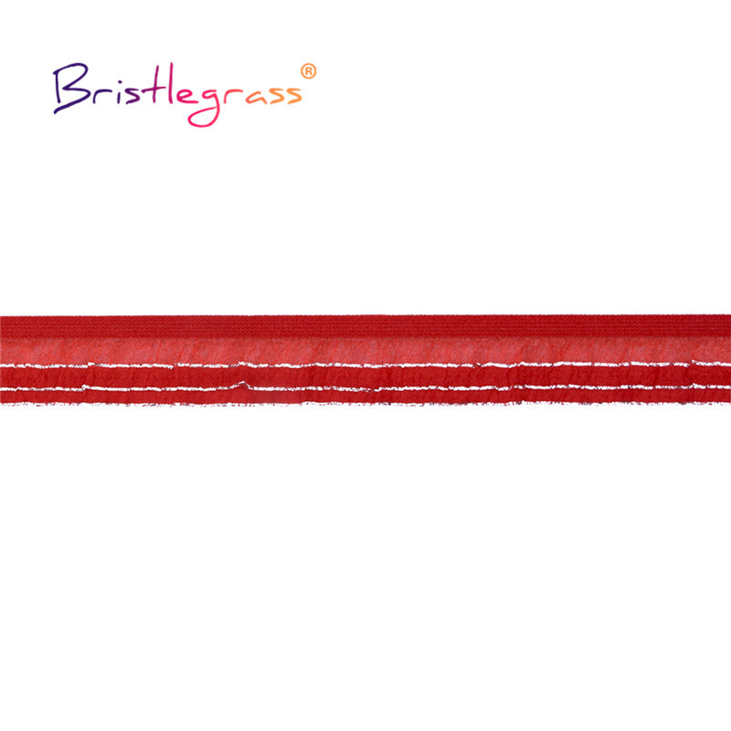 BRISTLEGRASS 2 5 10 jards, 1 collas, 25 mm, 2 slāņu sudraba mirdzums, volānveida mežģīņu apdare, elastīga spandeksa lente