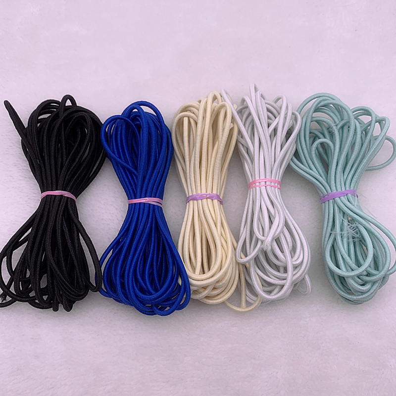 5 yard/tétel 2,0 2,5 mm magas, rugalmas szalagok orsó varrópánt Kerek rugalmas zsinór, barkácsolás, kézzel készített varróanyagok
