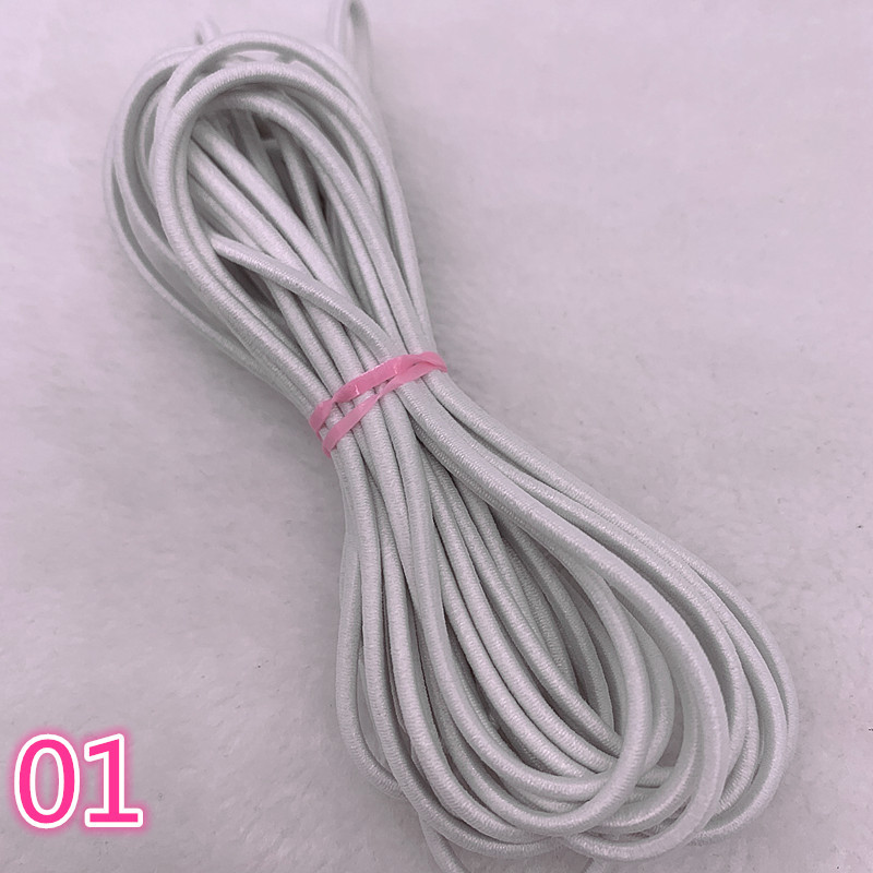 5 yard/tétel 2,0 2,5 mm magas, rugalmas szalagok orsó varrópánt Kerek rugalmas zsinór, barkácsolás, kézzel készített varróanyagok