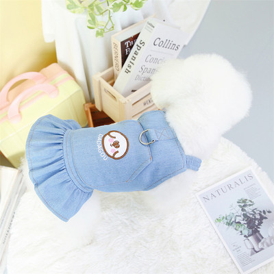 Sphynx Cat Demin szoknya ruha macskáknak Gotas Divat Pet Jean Ruhák csattal Garfield Kitten Dog Ruhák kabalák Ruházat