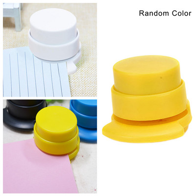 1vnt Mini saugus susegiamas segiklis popieriui surišti be nagų susegimo mašina be adatų segtukai Kanceliarinės mokyklos biuro reikmenys