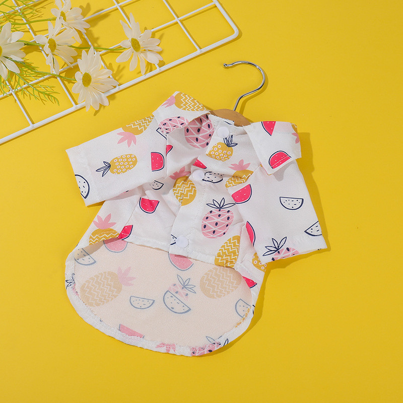 Vasaras viegls mājdzīvnieku suņu apģērbs multfilma ar ananāsu apdruku Poliestera mīksts kaķēnu krekls Dizaina apģērbs mājdzīvniekiem kaķiem