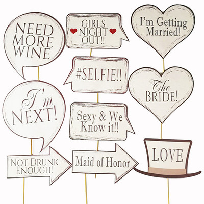 Bride To Be Wedding Photo Booth Props Just Married Photobooth Hen Party Decorations Team Νυφικό ντους Bachelorette Party