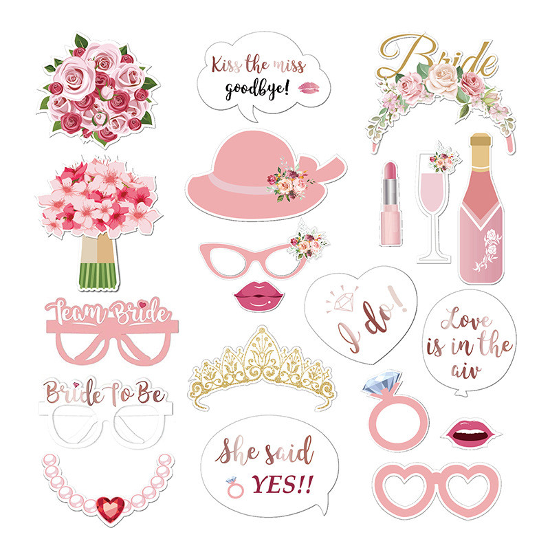 Bride To Be Wedding Photo Booth Props Just Married Photobooth Hen Party Decorations Team Νυφικό ντους Bachelorette Party