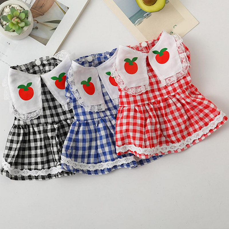 Modes mājdzīvnieku kostīms, ērts mazgājams spilgtas krāsas vasaras skaista kucēna kleita