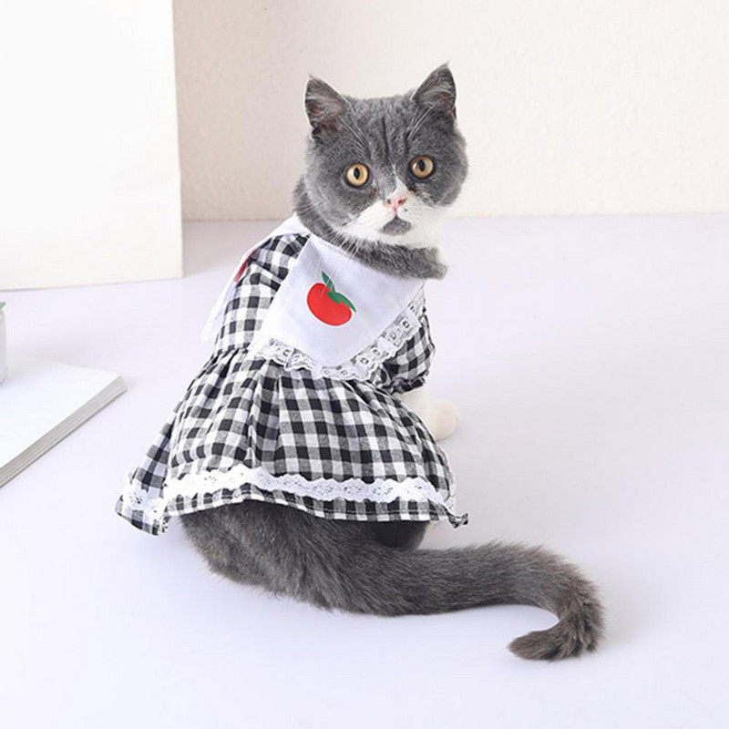 Modes mājdzīvnieku kostīms, ērts mazgājams spilgtas krāsas vasaras skaista kucēna kleita