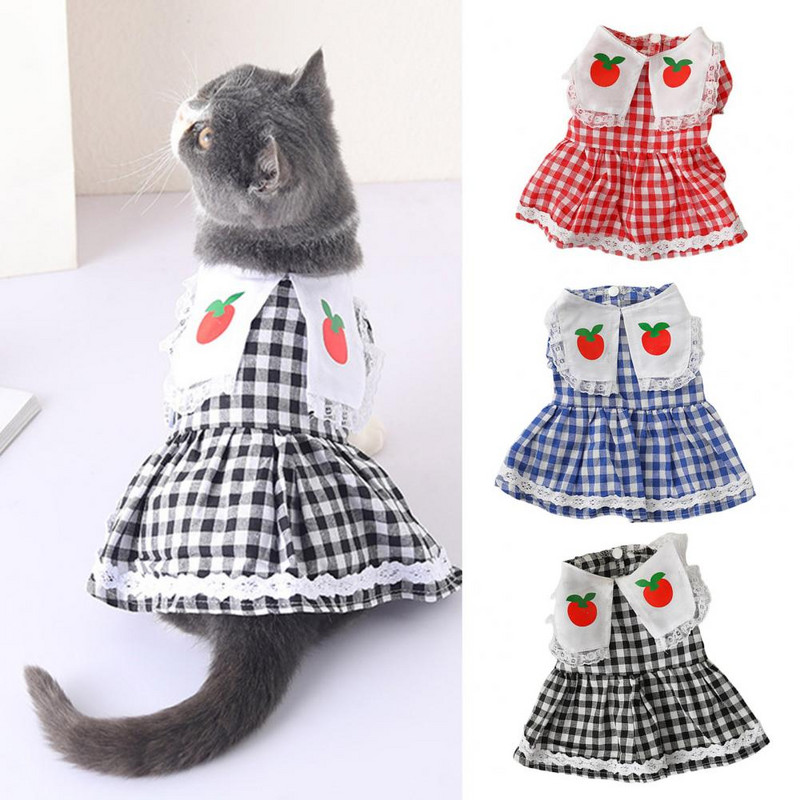 Modes mājdzīvnieku kostīms, ērts mazgājams spilgtas krāsas vasaras skaista kucēna kleita