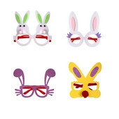 Újévi dekorációk 2023-hoz Fényképészeti kellékek A Nyúl éve Nyulak Szemüvegek Photobooth Húsvéti parti dekorációk