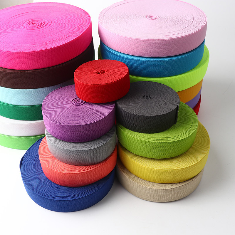 25Mm színes rugalmas szalag vastag lapos fonott puha gumi spandex heveder varró csipke dekoratív öv ruházati kiegészítők 1M