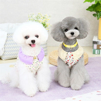 Καλοκαιρινή άνοιξη λουλουδάτο μοτίβο Ρούχα για κατοικίδια Γλυκά πουκάμισα για μικρομεσαίους σκύλους Κοστούμια για κουτάβι Bichon Teddy Schnauzer