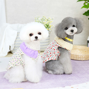 Лято Пролет Флорални мотиви Дрехи за домашни любимци Сладки ризи за малки и средни кучета Бишон Теди Шнауцер Костюми за кученца