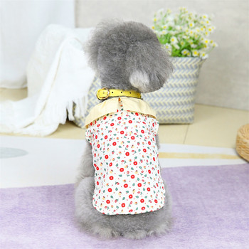 Καλοκαιρινή άνοιξη λουλουδάτο μοτίβο Ρούχα για κατοικίδια Γλυκά πουκάμισα για μικρομεσαίους σκύλους Κοστούμια για κουτάβι Bichon Teddy Schnauzer