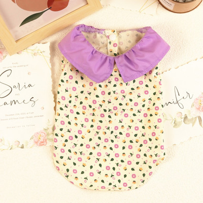 Nyári tavaszi virágmintás kisállatruhák édes ingek kis és közepes kutyáknak bichon mackó schnauzer kölyök jelmezek