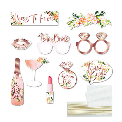 10 gab. Līgava, kas būs komandas līgava, papīra foto kabīnes rekvizīti kāzu līgavas dušas dekorēšanai vecmeitu vakara piederumi