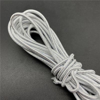 5 jardi/partija 2,5 mm krāsaina apaļa, augsta elastīga šūšana elastīga lente Fiat gumijas josla jostasvietas stiepes virve elastīga lente