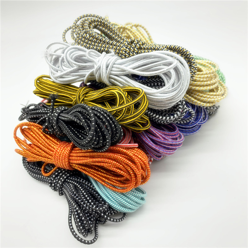 5 jardi/partija 2,5 mm krāsaina apaļa, augsta elastīga šūšana elastīga lente Fiat gumijas josla jostasvietas stiepes virve elastīga lente