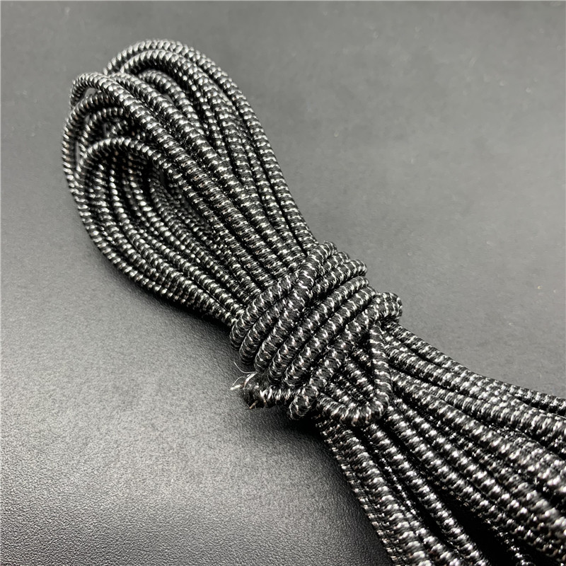 5 jardi/partija 2,5 mm krāsaina apaļa, augsta elastīga šūšana elastīga lente Fiat gumijas josla jostasvietas stiepes virve elastīga lente