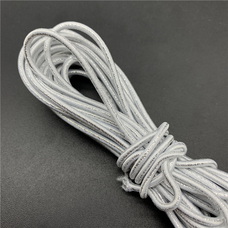 5 jardi/partija 2,5 mm krāsaina apaļa, augsta elastīga šūšana elastīga lente Fiat gumijas josla jostasvietas stiepes virve elastīga lente