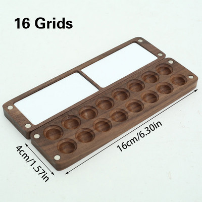 Nešiojami kelioniniai mediniai rankų darbo akvarelinių dažų paletės aliejinių dažų dėklo dėžutė tuščia dėžutė mini juodo riešutmedžio dažų dėžutės dažų tiekimas