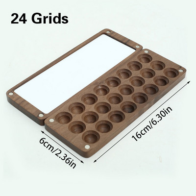 Nešiojami kelioniniai mediniai rankų darbo akvarelinių dažų paletės aliejinių dažų dėklo dėžutė tuščia dėžutė mini juodo riešutmedžio dažų dėžutės dažų tiekimas