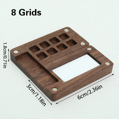 Nešiojami kelioniniai mediniai rankų darbo akvarelinių dažų paletės aliejinių dažų dėklo dėžutė tuščia dėžutė mini juodo riešutmedžio dažų dėžutės dažų tiekimas