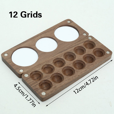 Nešiojami kelioniniai mediniai rankų darbo akvarelinių dažų paletės aliejinių dažų dėklo dėžutė tuščia dėžutė mini juodo riešutmedžio dažų dėžutės dažų tiekimas