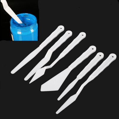 6PCS/Set Plastic Painting Knife Spatula Palette Knife Oil Painting Accessories Color Mixing for Oil, Canvas, Acrylic Painting