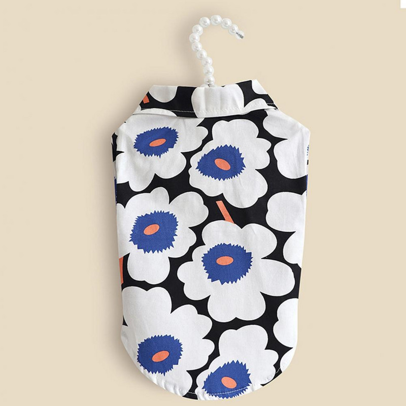 Suņu krekls ar ziedu apdruku Nesarūkošs ikdienas mājdzīvnieku T-krekls ar divām kājām mājdzīvnieku drēbēm одежда для собак