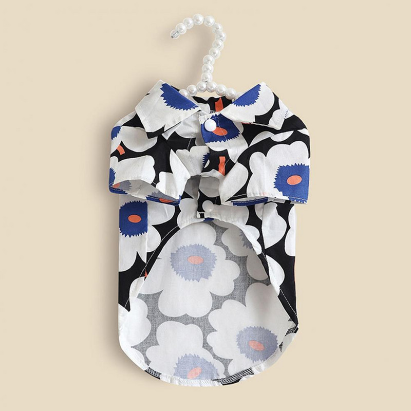 Suņu krekls ar ziedu apdruku Nesarūkošs ikdienas mājdzīvnieku T-krekls ar divām kājām mājdzīvnieku drēbēm одежда для собак