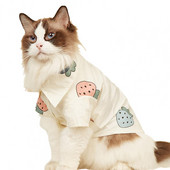 Kutya/macska ing epermintás, légáteresztő, rövid ujjú kisállat nyári kétlábú ing kutyaruhákhoz