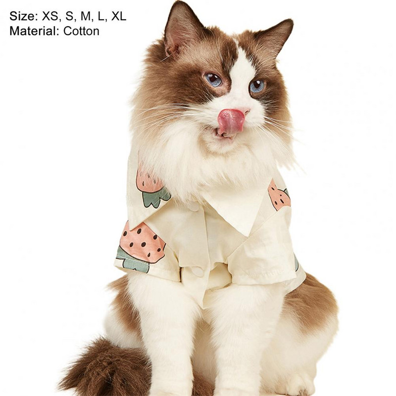 Kutya/macska ing epermintás, légáteresztő, rövid ujjú kisállat nyári kétlábú ing kutyaruhákhoz