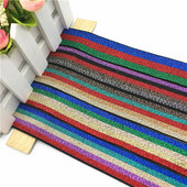 Mirdzoša elastīga lente 25 mm neilona krāsaina svītra, jostas jostasvieta, gumija