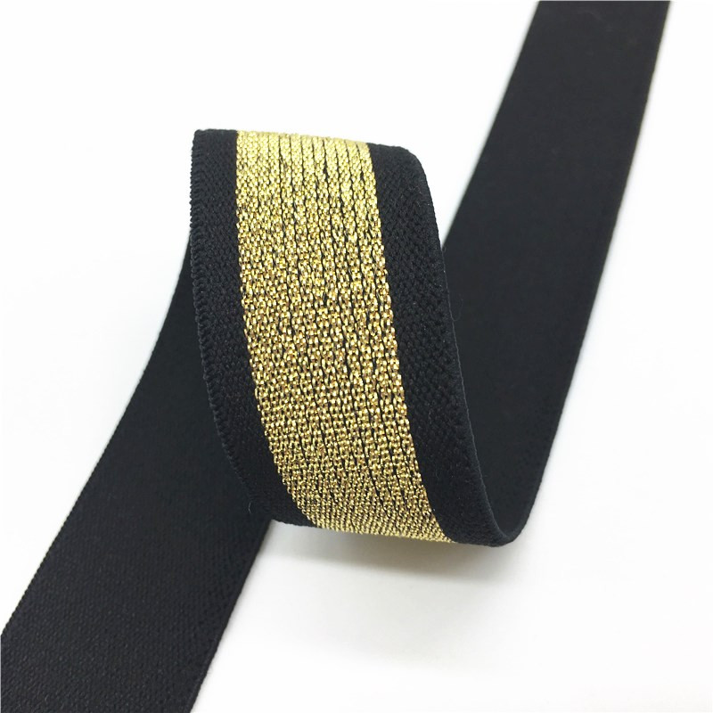 Mirdzoša elastīga lente 25 mm neilona krāsaina svītra, jostas jostasvieta, gumija